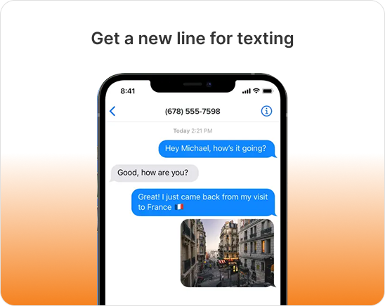 Second Texting Number - Product Interface